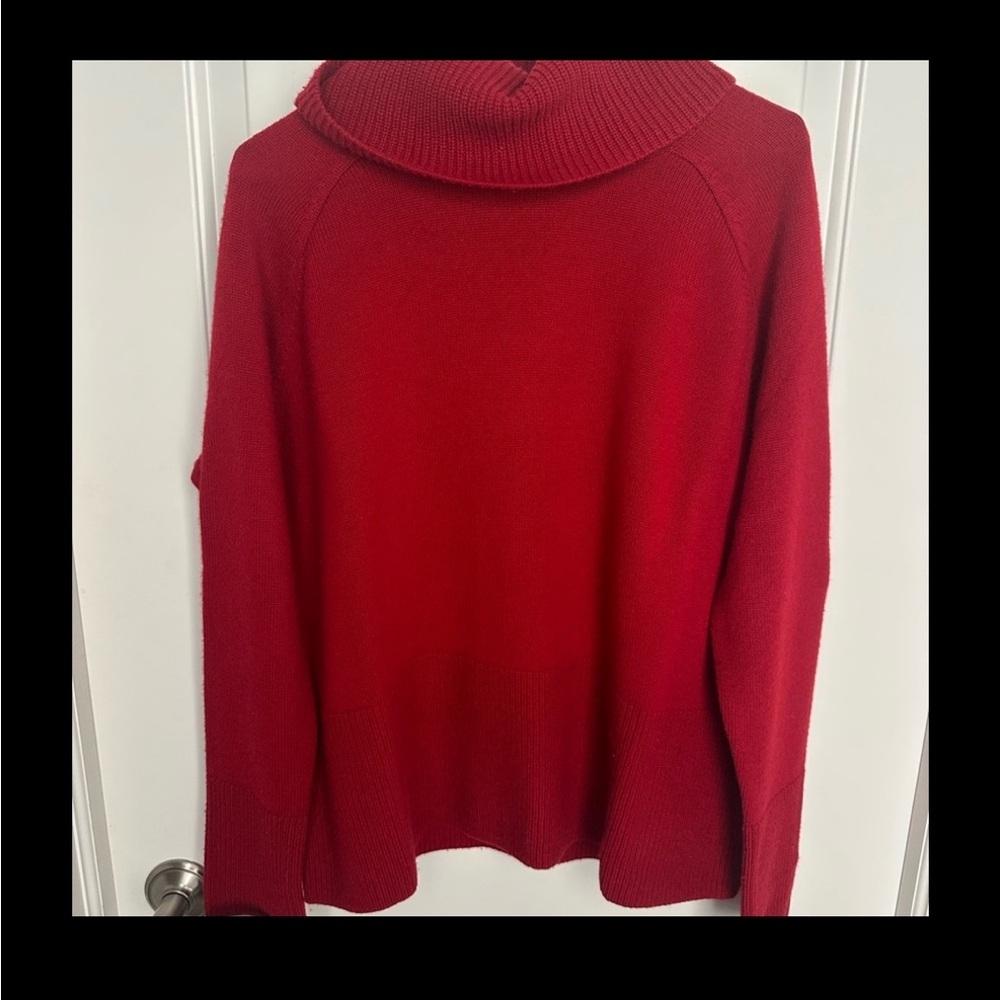 Athleta Vibrant Red Cowl Neck Sweater - Picture 4 of 7